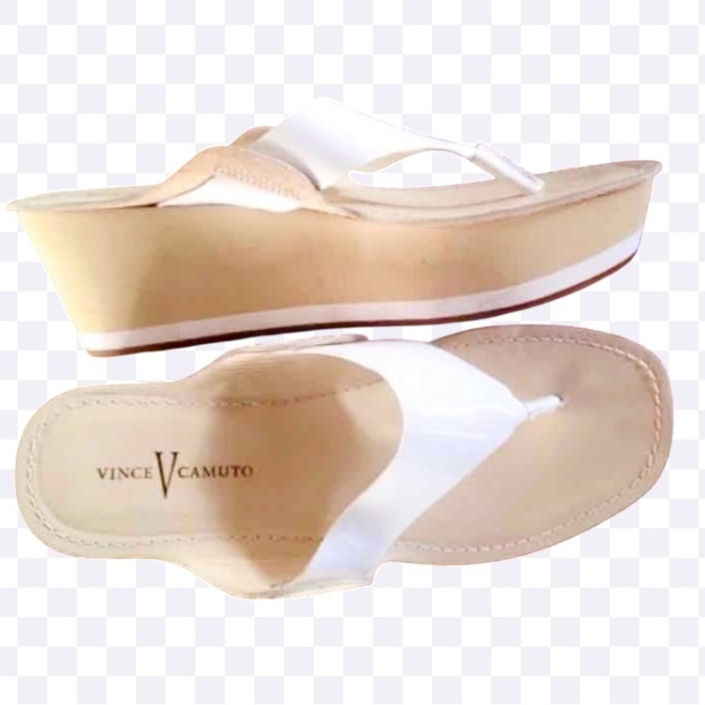 Vince Camuto Cream and White Platform Sandals